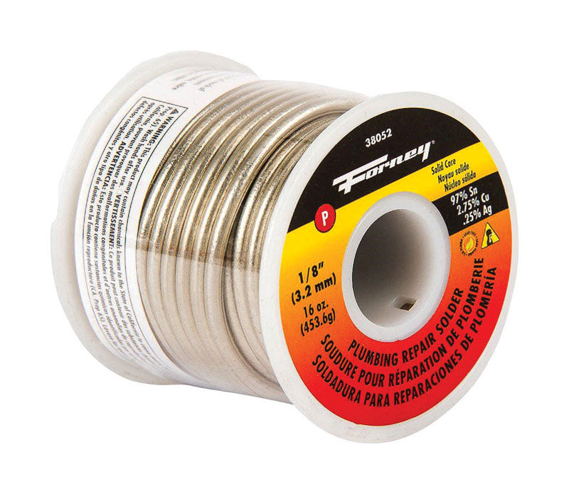 FORNEY - Forney 16 oz Lead-Free Plumbing Wire Solder 1/8 in. D Tin/Copper/Silver 95/5 1 pc