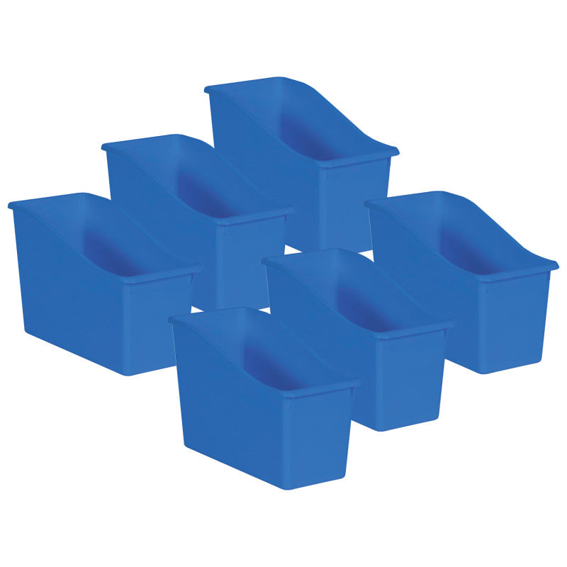 TEACHER CREATED RESOURCES - Blue Plastic Book Bin, Pack of 6