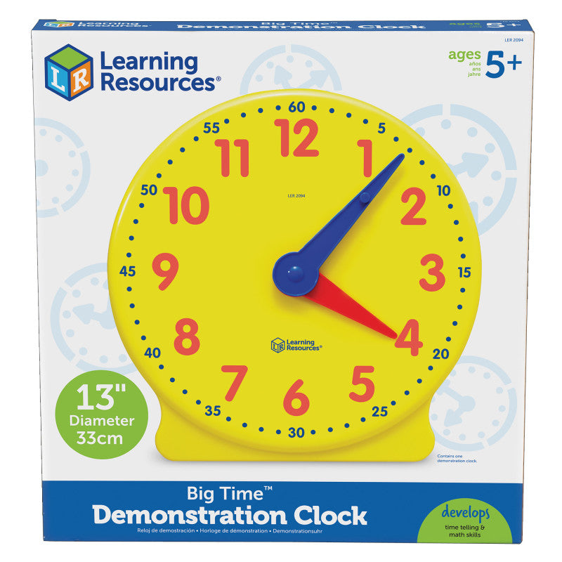 LEARNING RESOURCES - Big Time™ Learning Clock®, 12-Hour Demonstration Clock