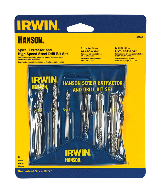 IRWIN - Irwin Hanson 13/32 in. High Speed Steel Bolt Extractor Set 7 in. 6 pc