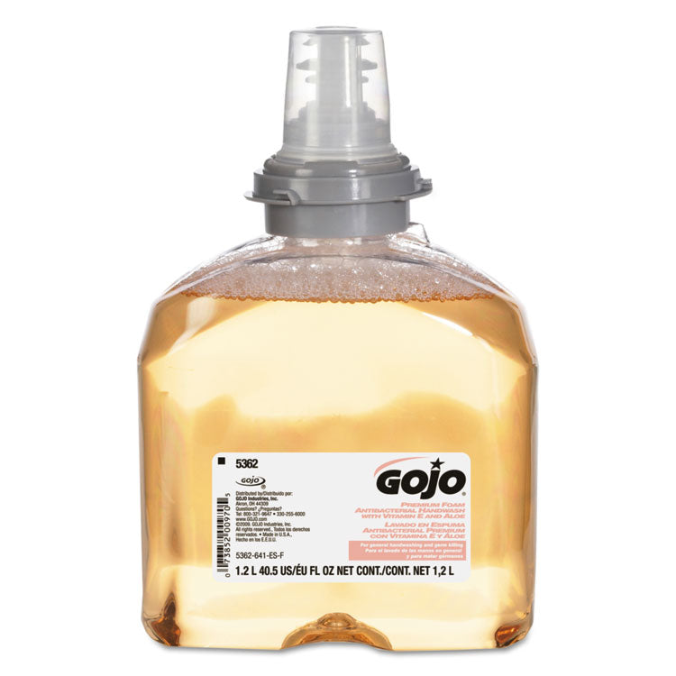 GOJO - Premium Foam Antibacterial Hand Wash, Fresh Fruit Scent, 1,200 mL, 2/Carton