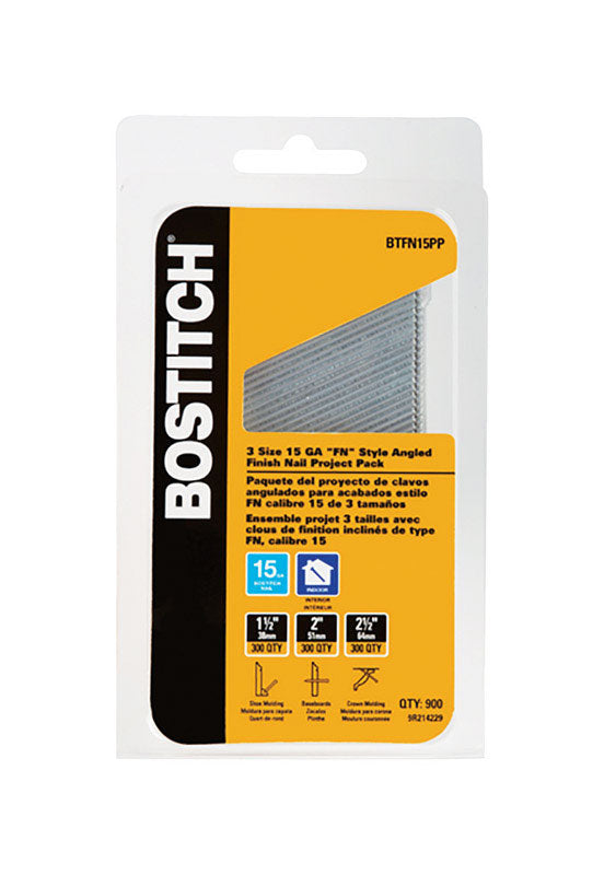 BOSTITCH - Bostitch 15 Ga. Angled Strip Brite Finish Nails 900 pk