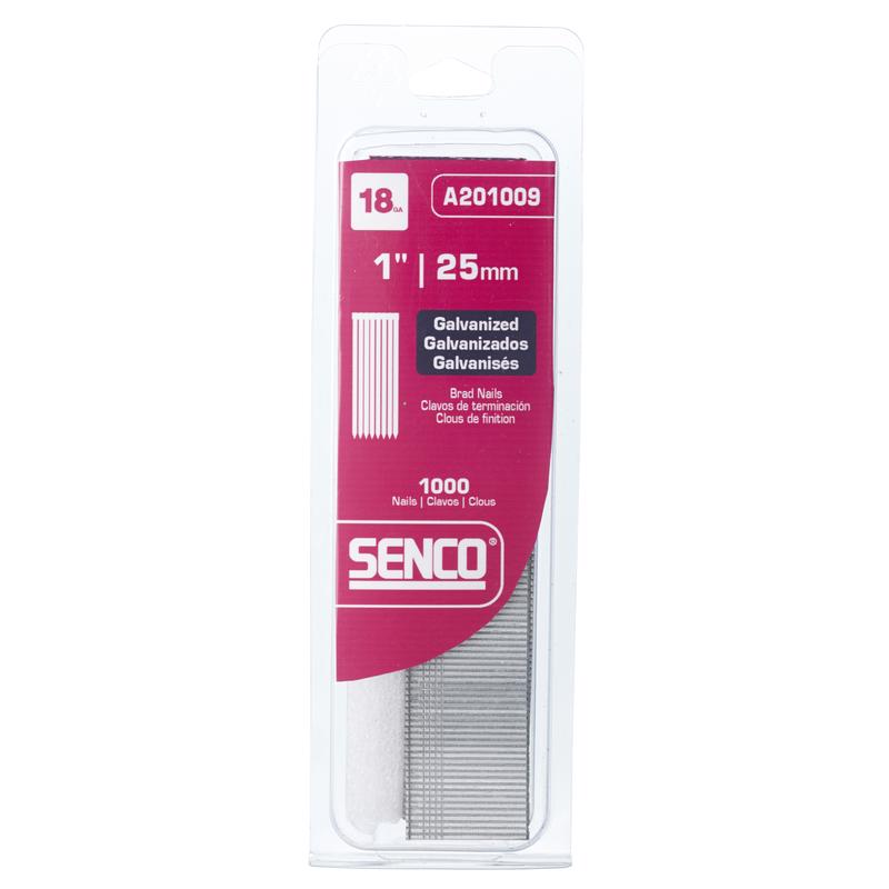 SENCO - Senco 1 in. 18 Ga. Straight Strip Galvanized Brad Nails 1000 pk