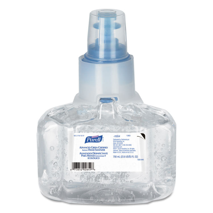 PURELL - Advanced Hand Sanitizer Green Certified Gel Refill, For LTX-7 Dispensers, 700 mL, Fragrance-Free