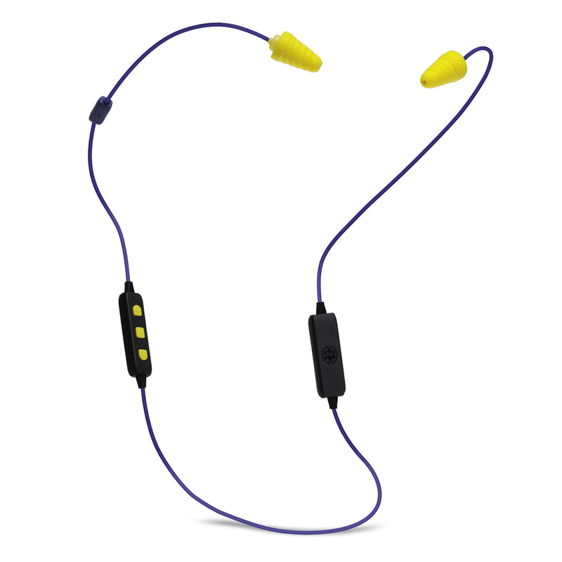 PLUGFONES - Plugfones Liberate 2.0 29 dB Nylon/Silicone/Foam Bluetooth Earplugs/Earphones w/Mic Yellow 1 pair