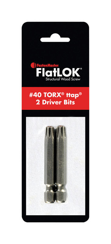 FASTENMASTER - FastenMaster FlatLOK Torx Ttap No. 40 X 2 in. L Driver Bit Steel 2 pc