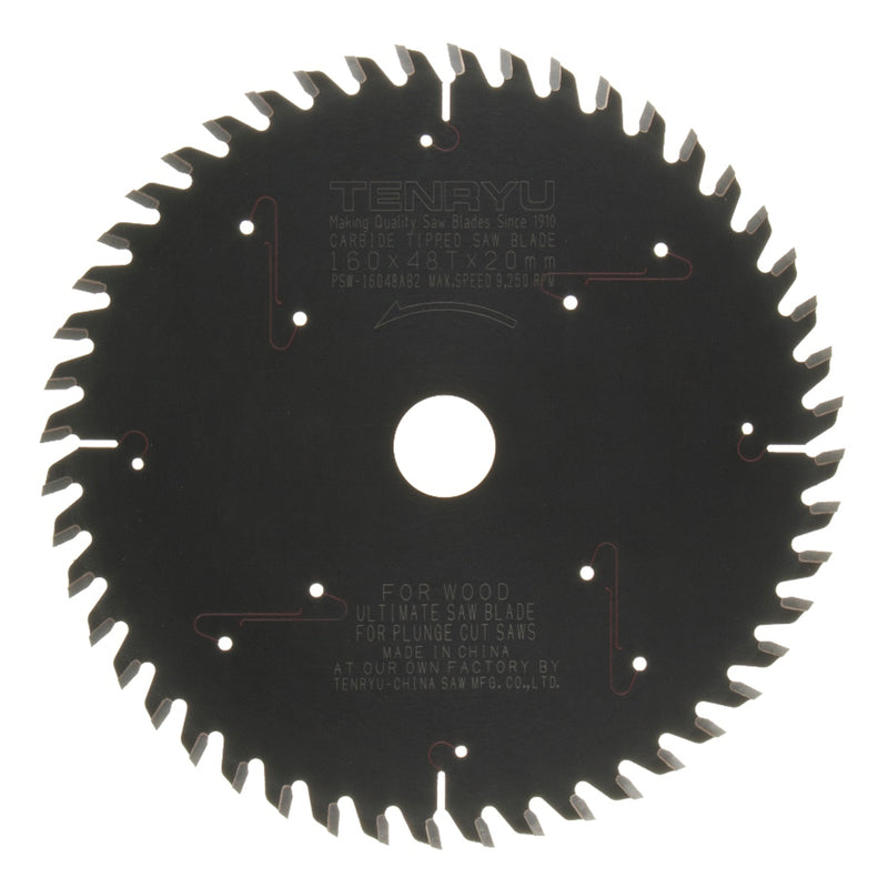 TENRYU - Tenryu 160 mm D X 20 mm Plunge Cut PTFE Coated Saw Blade 48 teeth 1 pc