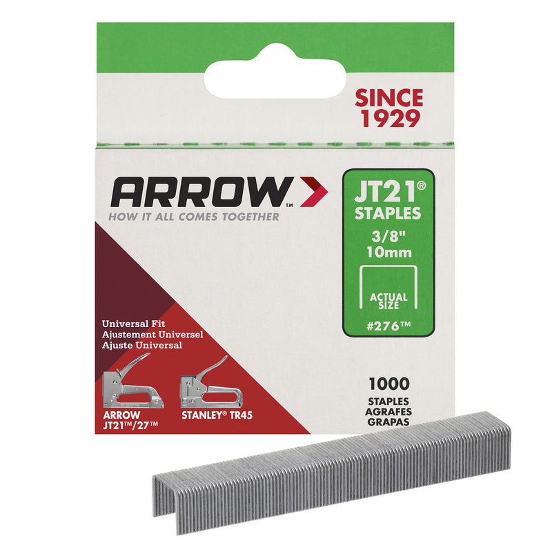 ARROW - Arrow JT21 7/16 in. W X 3/8 in. L 23 Ga. Wide Crown Light Duty Staples 1000 pk - Case of 5