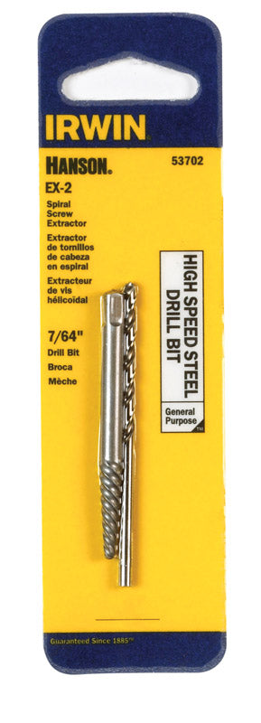 IRWIN - Irwin Hanson 7/64 in. X 7/64 in. D High Speed Steel Drill Bit Extractor Set 5.4 in. 1 pc