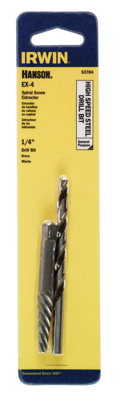 IRWIN - Irwin Hanson 1/4 in. X 1/4 in. D High Speed Steel Drill Bit Extractor Set 6 in. 1 pc