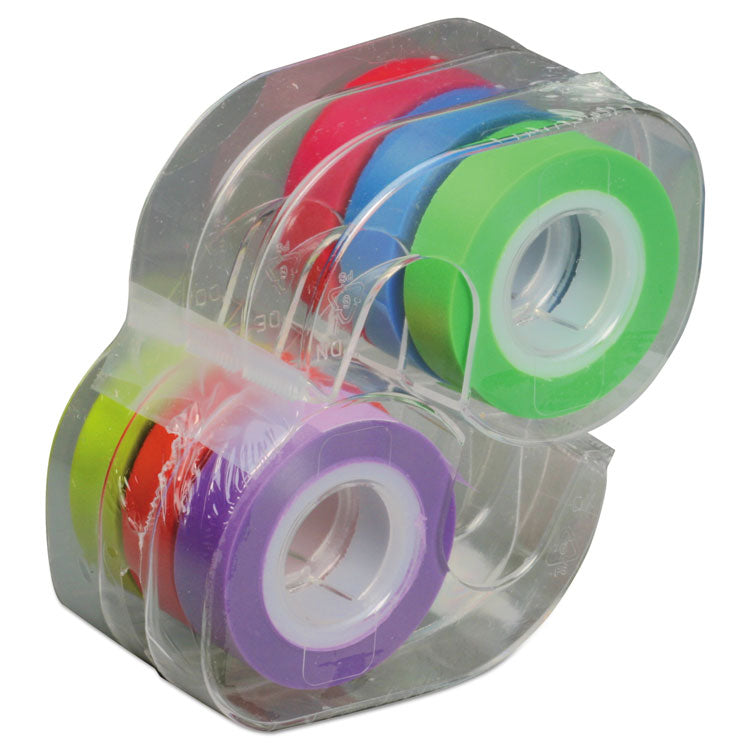 LEE - Removable Highlighter Tape, 0.5" x 720", Assorted, 6/Pack