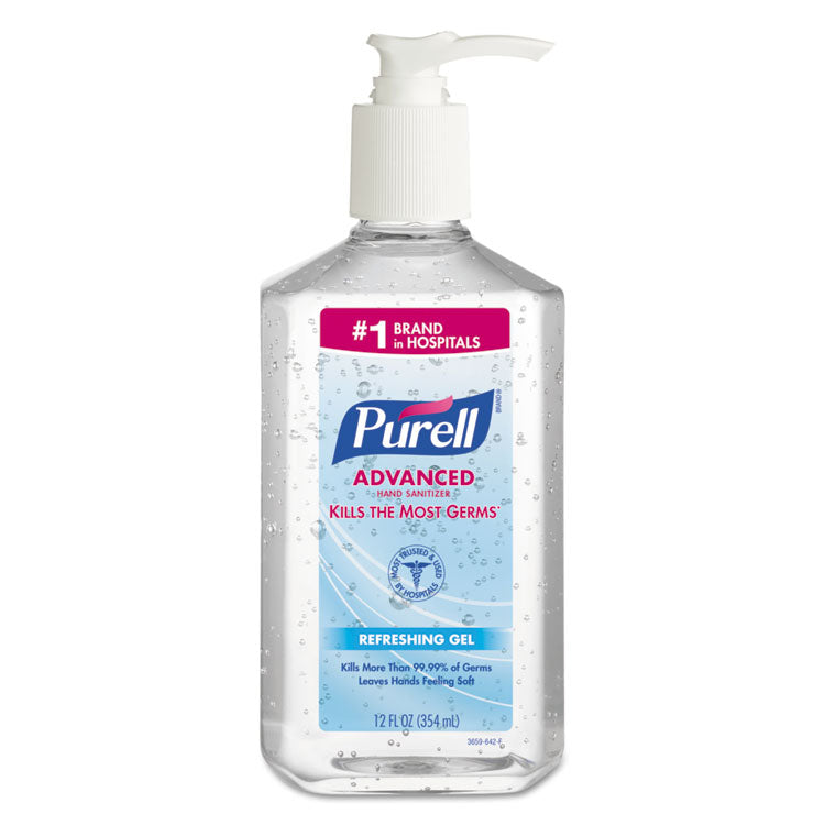 PURELL - Advanced Refreshing Gel Hand Sanitizer, 12 oz Pump Bottle, Clean Scent