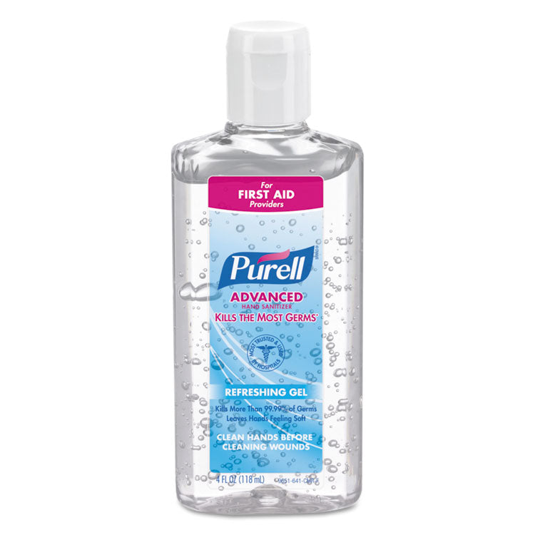 PURELL - Advanced Refreshing Gel Hand Sanitizer, 4 oz Flip-Cap Bottle, Clean Scent, 24/Carton