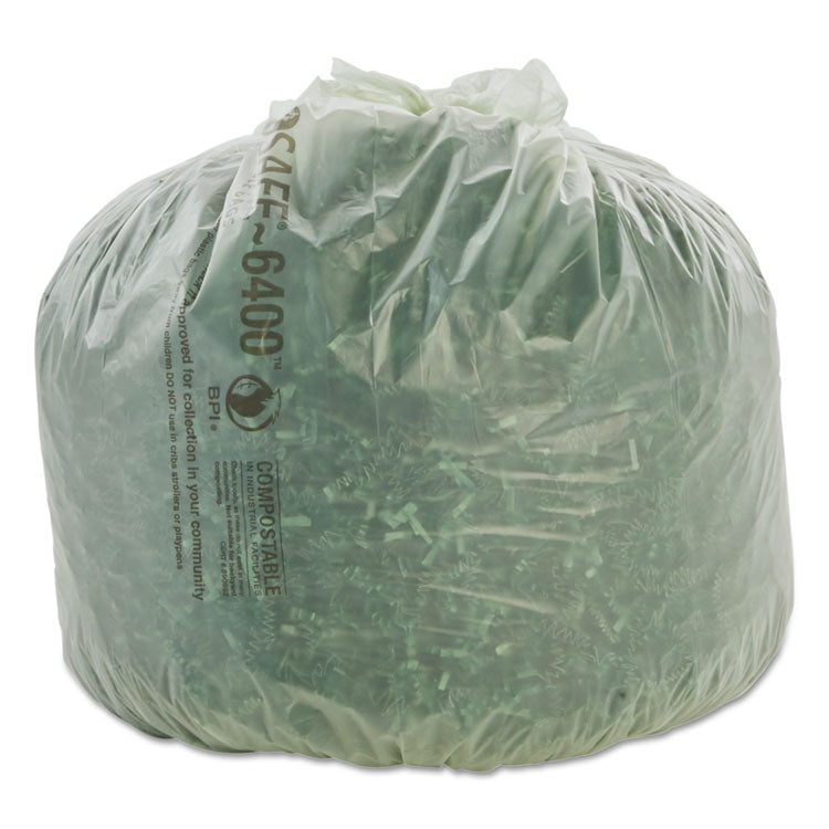 Stout by Envision - EcoSafe-6400 Bags, 13 gal, 0.85 mil, 24" x 30", Green, 45/Box