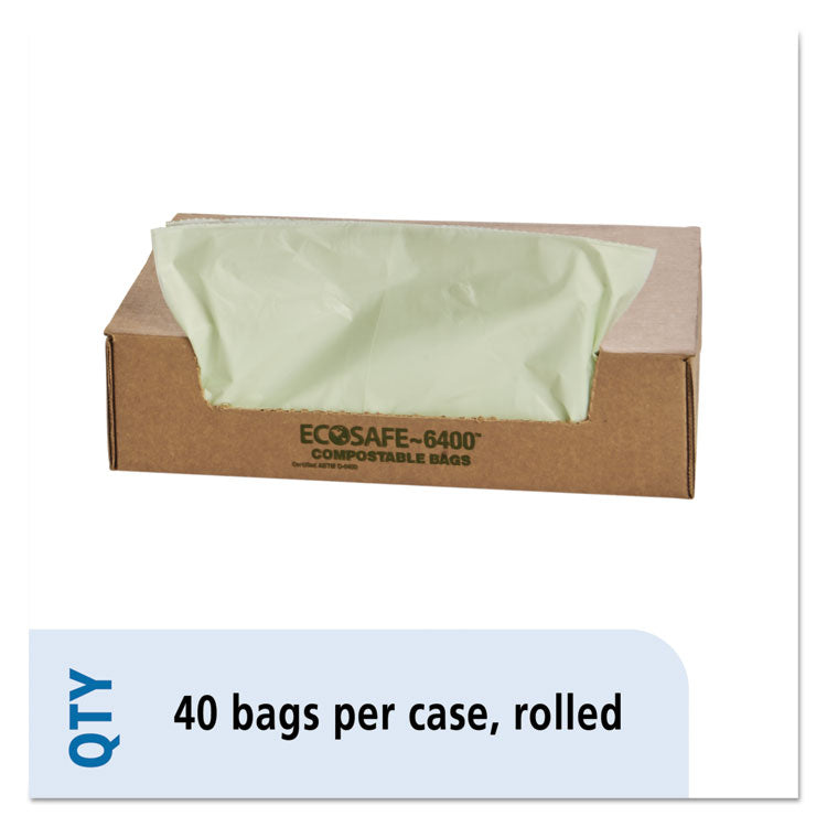 Stout by Envision - EcoSafe-6400 Bags, 48 gal, 0.85 mil, 42" x 48", Green, 40/Box