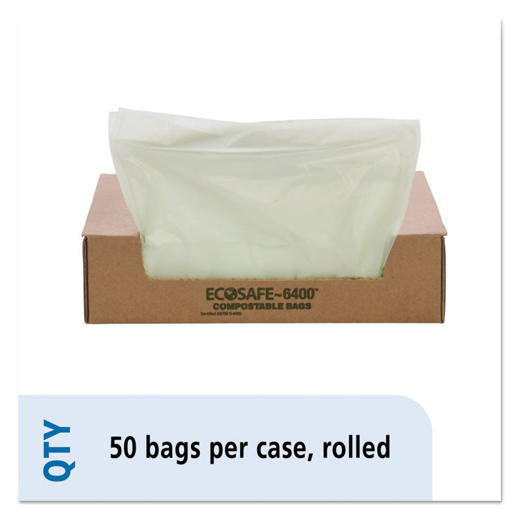 Stout by Envision - EcoSafe-6400 Bags, 32 gal, 0.85 mil, 33" x 48", Green, 50/Box