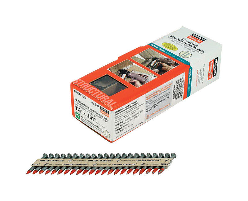 SIMPSON STRONG-TIE - Simpson Strong-Tie 1-1/2 in. Paper Strip Hot-Dip Galvanized Structural-Connector Nails 33 deg 500 pk