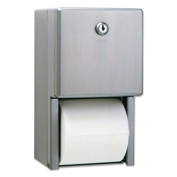 Bobrick - Stainless Steel 2-Roll Tissue Dispenser, 6.06 x 5.94 x 11, Stainless Steel