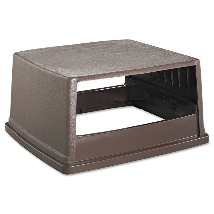 Rubbermaid Commercial - Glutton Receptacle, Hooded Top without Door, Rectangular, 23w x 26.63d x 13h, Brown