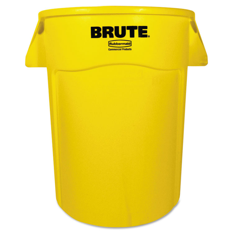 Rubbermaid Commercial - Vented Round Brute Container, 44 gal, Plastic, Yellow