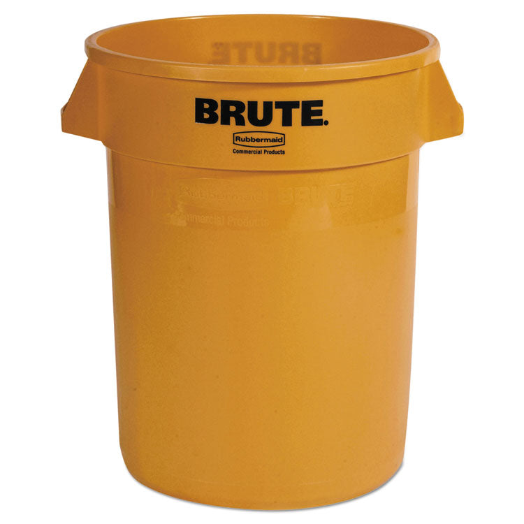 Rubbermaid Commercial - Vented Round Brute Container, 32 gal, Plastic, Yellow