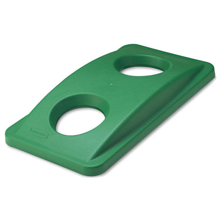 Rubbermaid Commercial - Slim Jim Bottle and Can Recycling Top, 20.38w x 11.38d x 2.75h, Green