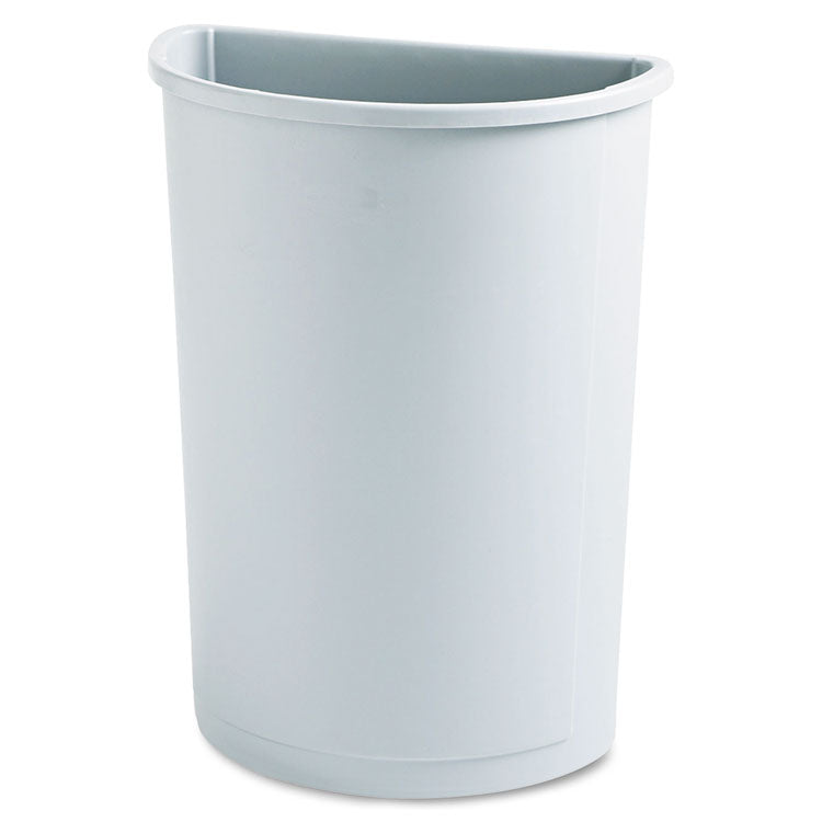 Rubbermaid Commercial - Untouchable Half-Round Plastic Receptacle, 21 gal, Plastic, Gray
