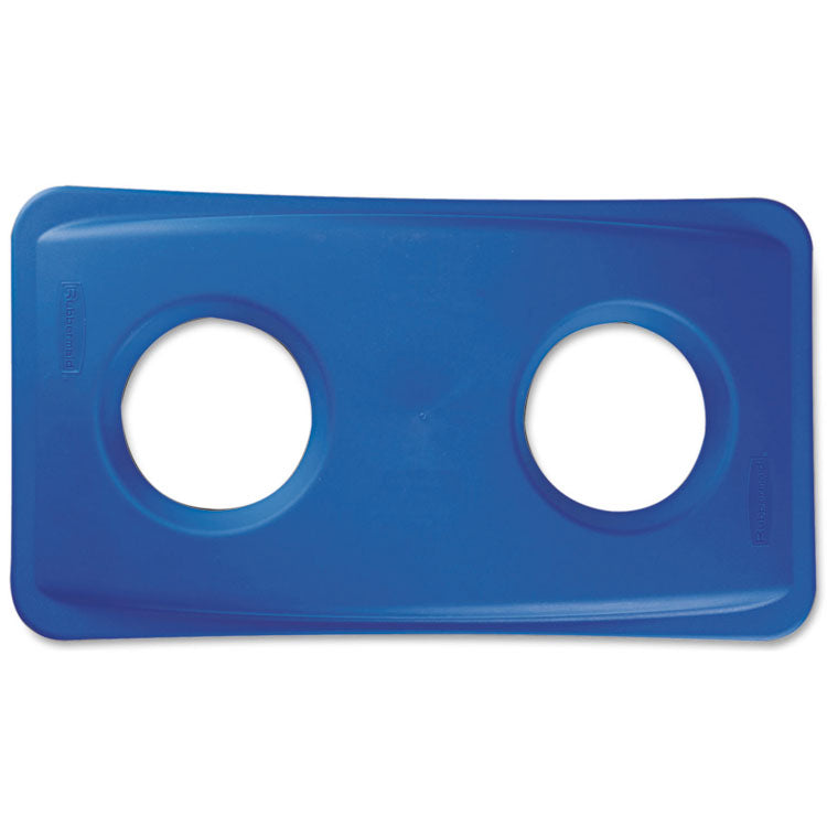 Rubbermaid Commercial - Lid for Slim Jim Bottle Recycling Container, 20.38w x 11.38d x 2.75h, Blue