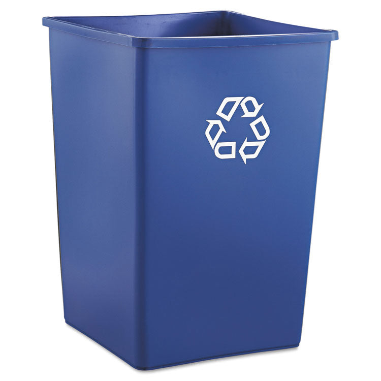 Rubbermaid Commercial - Square Recycling Container, 35 gal, Plastic, Blue