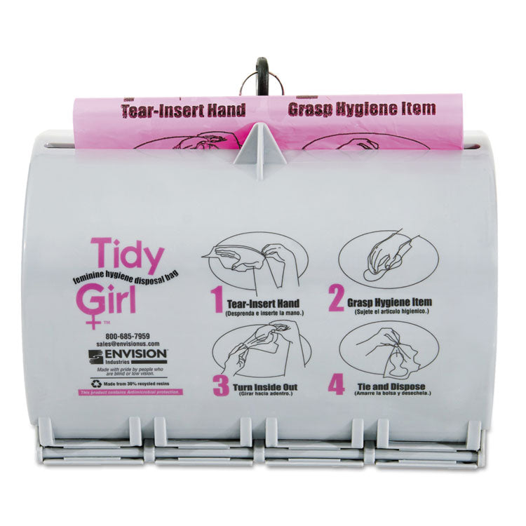 Tidy Girl - Plastic Feminine Hygiene Disposal Bag Dispenser, Gray