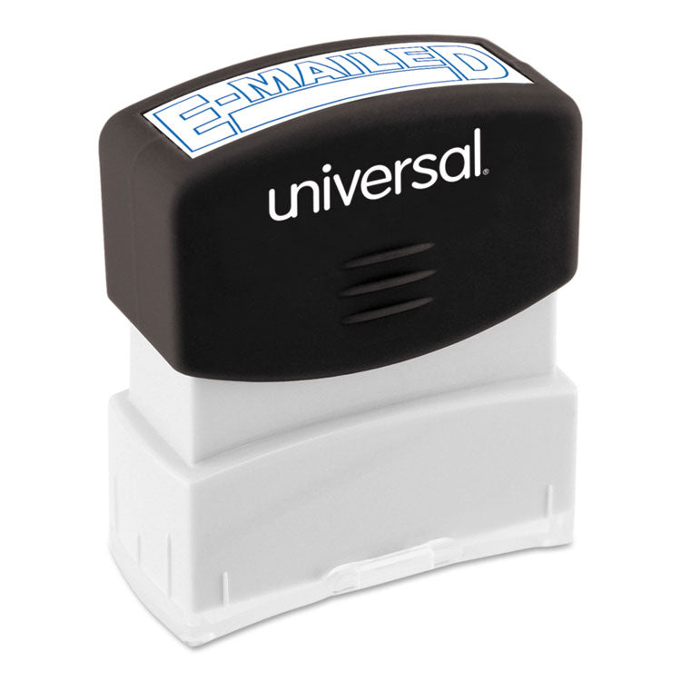 Universal - Message Stamp, E-MAILED, Pre-Inked One-Color, Blue