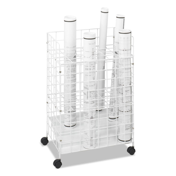 Safco - Wire Roll Files, 24 Compartments, 21w x 14.25d x 31.75h, White