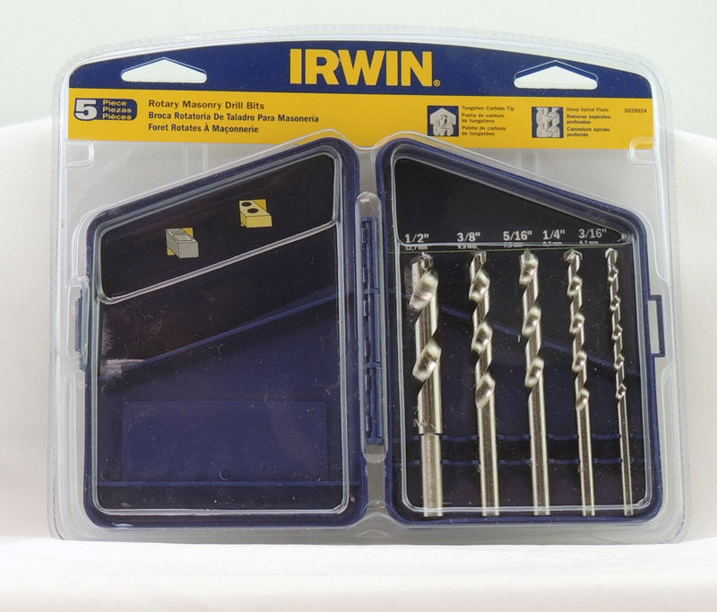 IRWIN - Irwin High Speed Steel Masonry Drill Bit Set Straight Shank 5 pc - Case of 6