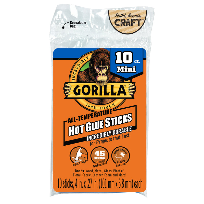 GORILLA - Gorilla .27 in. D X 4 in. L All Purpose Mini Glue Sticks Clear 10 pk