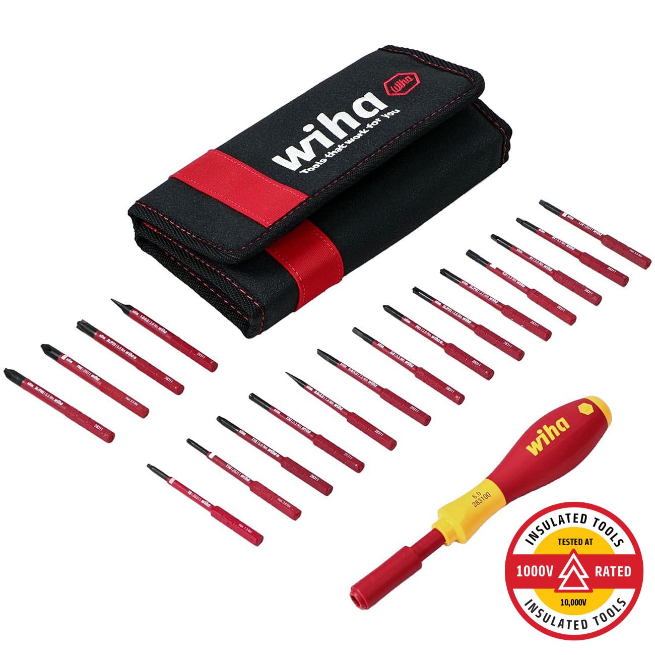 Wiha INSULATED SoftFinish SlimLine Interchangeable Blade Set (19 Piece Set)