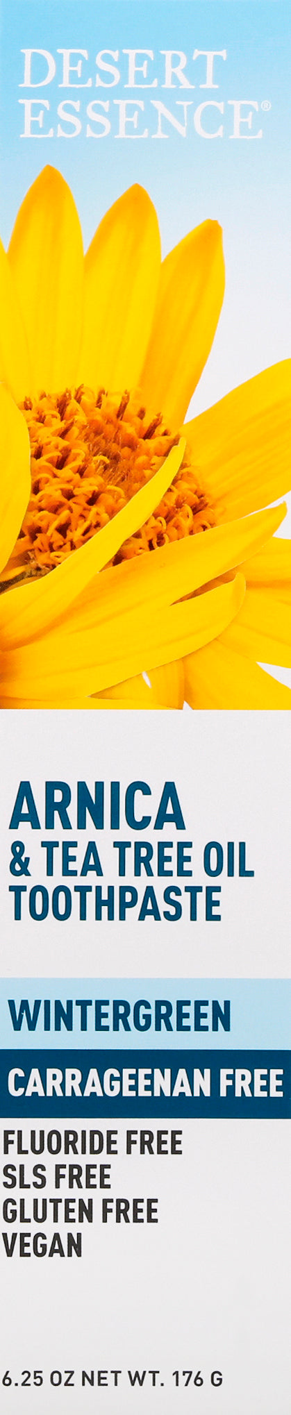Desert Essence Arnica & Tea Tree Oil Wintergreen Toothpaste 6.25 oz - Case of 3