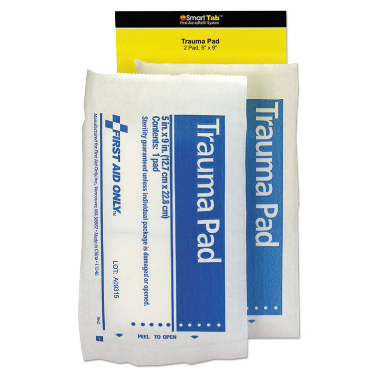 First Aid Only - SmartCompliance Refill Trauma Pad, 5 x 9, White, 2/Bag