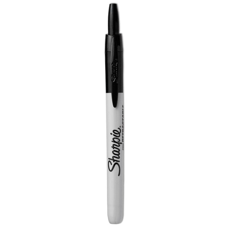 Sharpie - Retractable Permanent Marker, Extra-Fine Needle Tip, Black