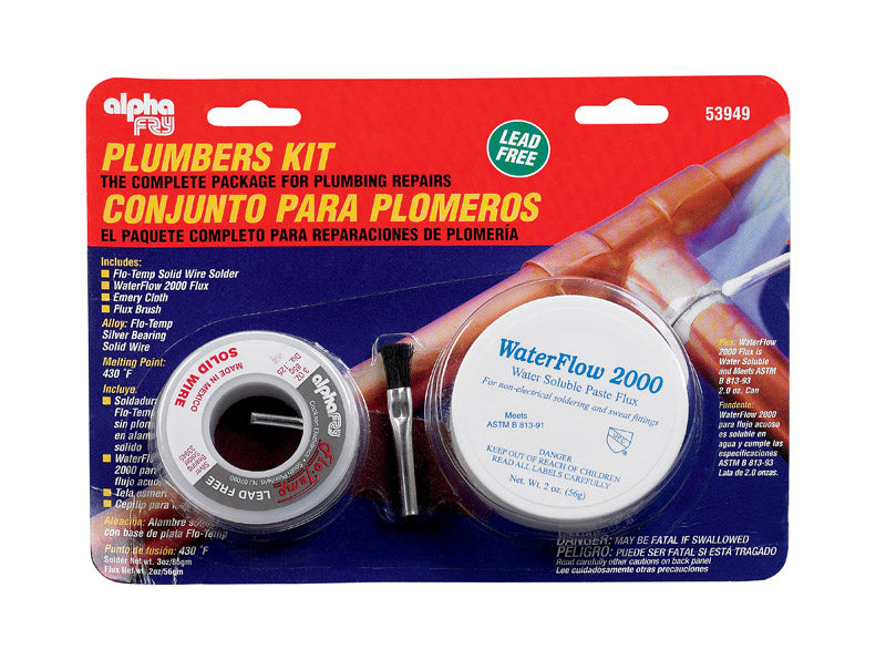 ALPHA FRY - Alpha Fry 6 oz Lead-Free Plumbers Kit 0.12 in. D Silver-Bearing Alloy 1 pc