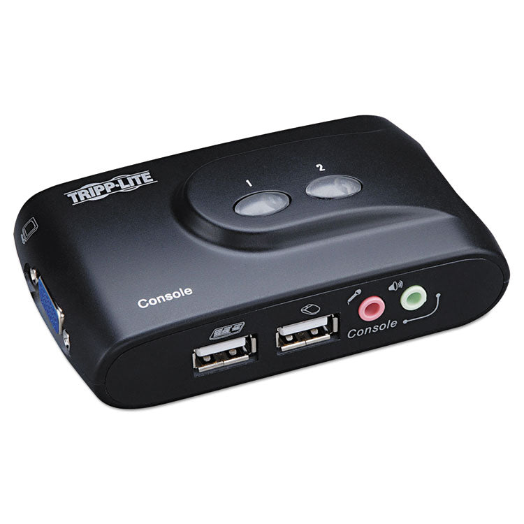 Tripp Lite - Compact USB KVM Switch with Audio and Cable, 2 Ports