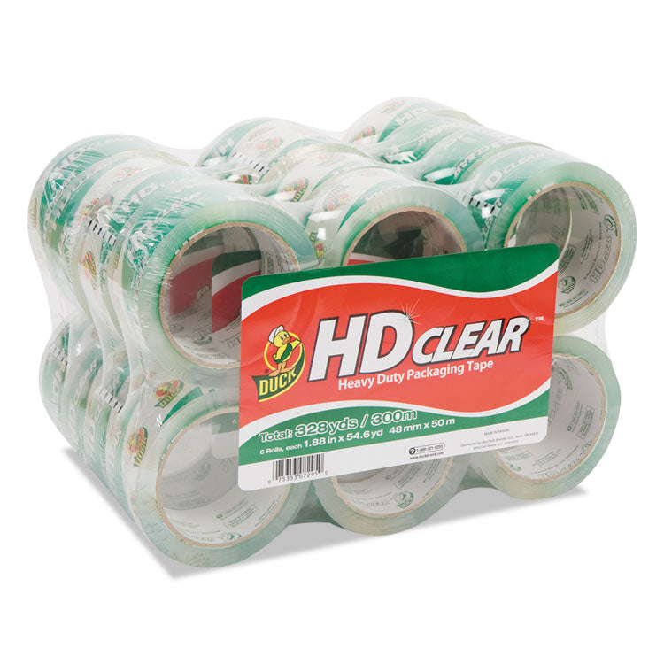 Duck - Heavy-Duty Carton Packaging Tape, 3" Core, 1.88" x 55 yds, Clear, 24/Pack