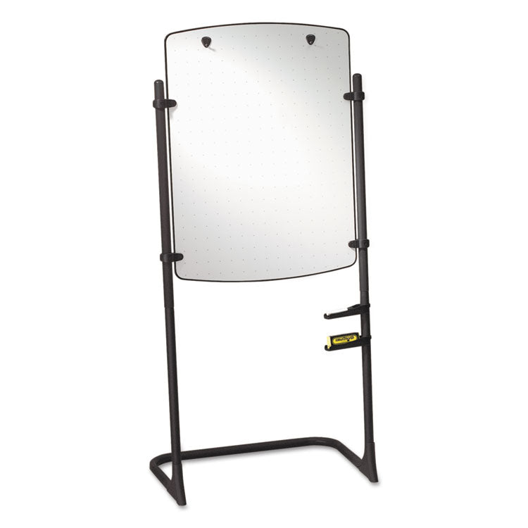 Quartet - High-Style Silhouette Total Erase Presentation Easel, 31 x 41, White Surface, Black Steel Frame