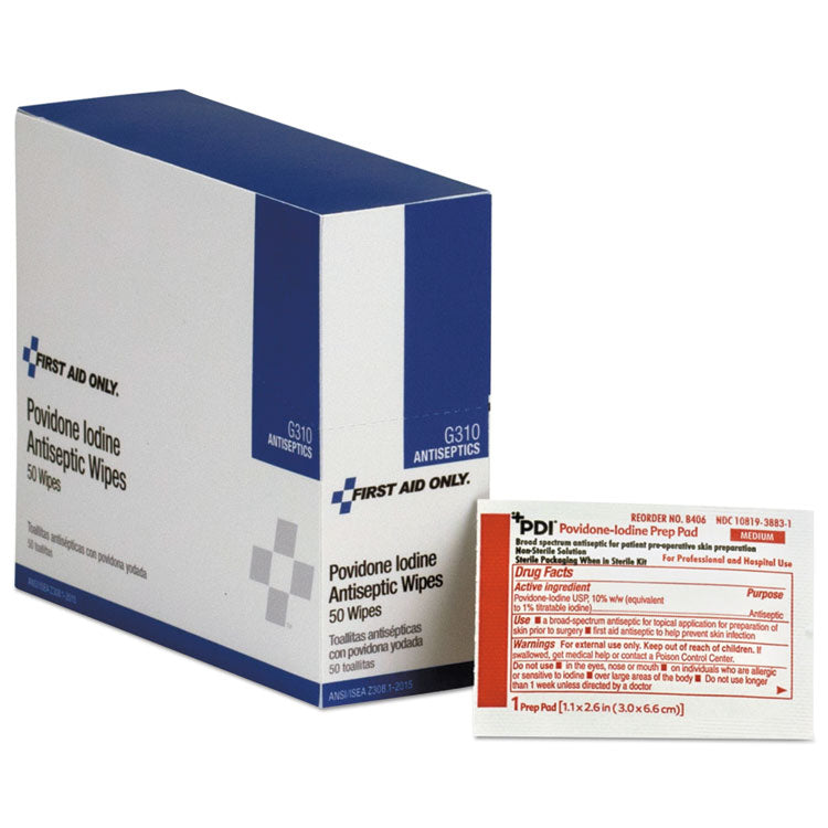 First Aid Only - Refill for SmartCompliance General Business Cabinet, PVP Iodine, 50/Box