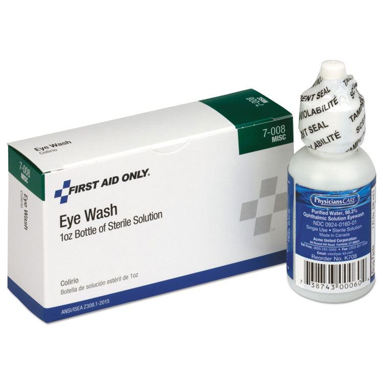 First Aid Only - 24 Unit ANSI Class A+ Refill, Eyewash, 1 oz