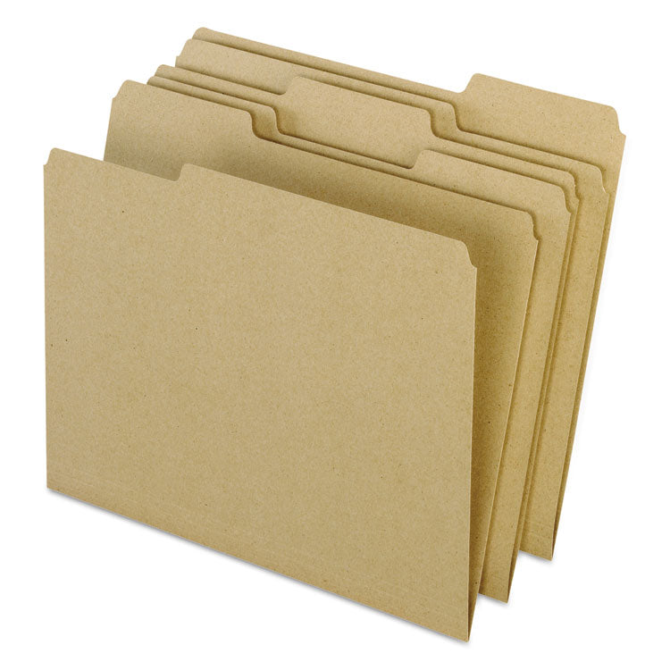 Pendaflex - Earthwise by Pendaflex 100% Recycled Colored File Folders, 1/3-Cut Tabs: Assorted, Letter, 0.5" Expansion, Brown, 100/Box