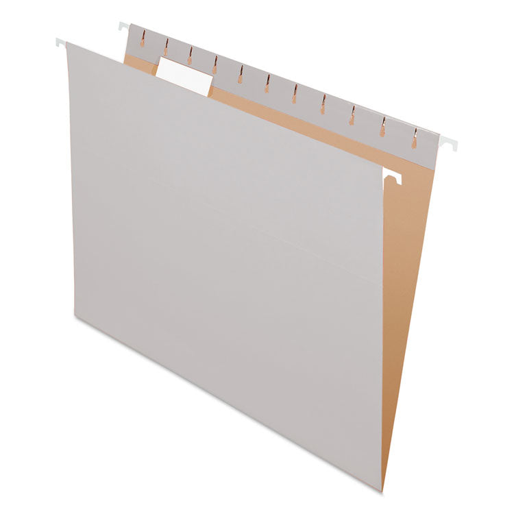 Pendaflex - Colored Hanging Folders, Letter Size, 1/5-Cut Tabs, Gray, 25/Box