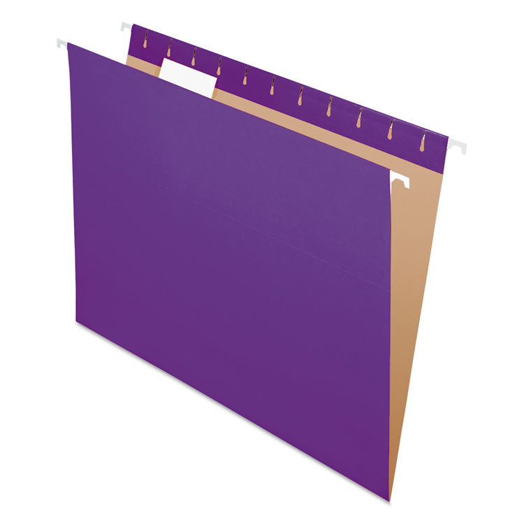 Pendaflex - Colored Hanging Folders, Letter Size, 1/5-Cut Tabs, Violet, 25/Box