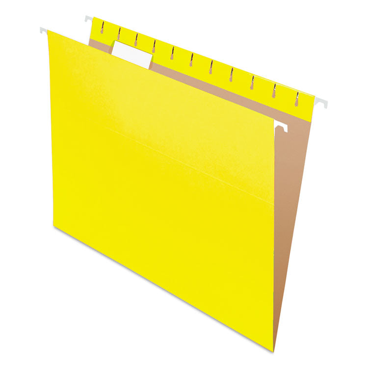 Pendaflex - Colored Hanging Folders, Letter Size, 1/5-Cut Tabs, Yellow, 25/Box