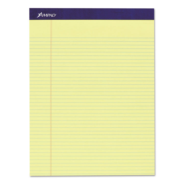 Ampad - Legal Ruled Pads, Narrow Rule, 50 Canary-Yellow 8.5 x 11.75 Sheets, 4/Pack