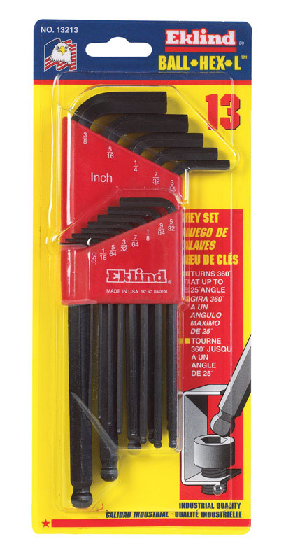 EKLIND - Eklind Ball-Hex-L SAE Long Arm Ball End Hex L-Key Set 13 pc